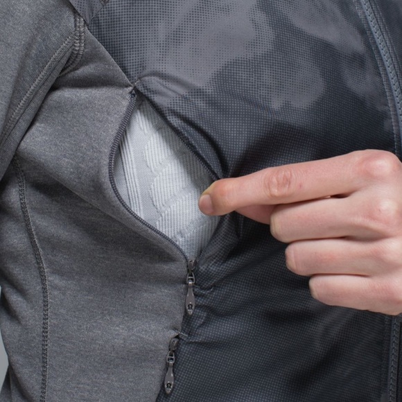 Lululemon Gray Jacket with a hoodie inside of zipper in case it rains on you - Picture 15 of 17